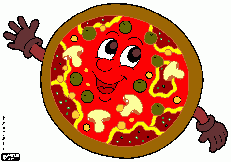 pizza kleurplaat