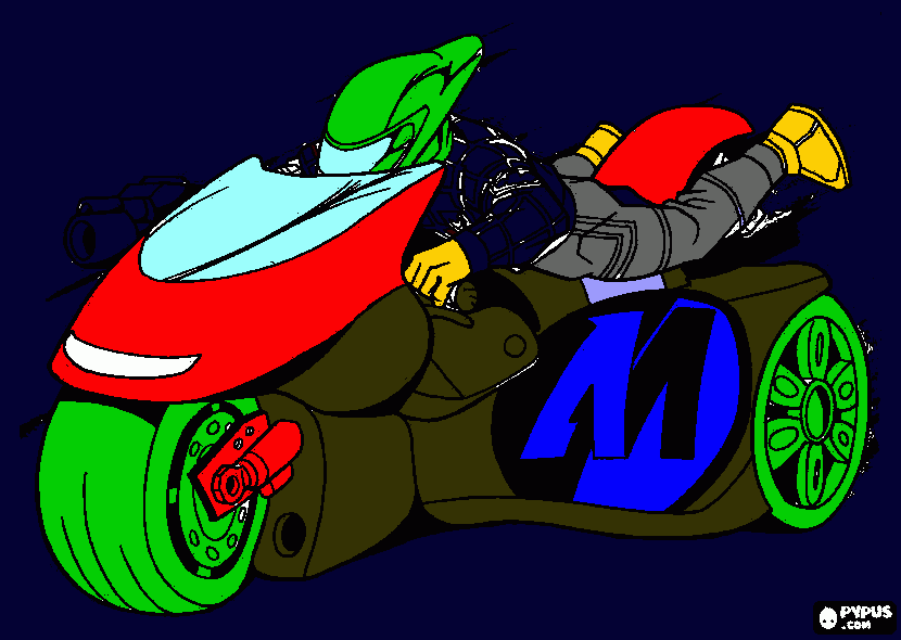 racemotor kleurplaat