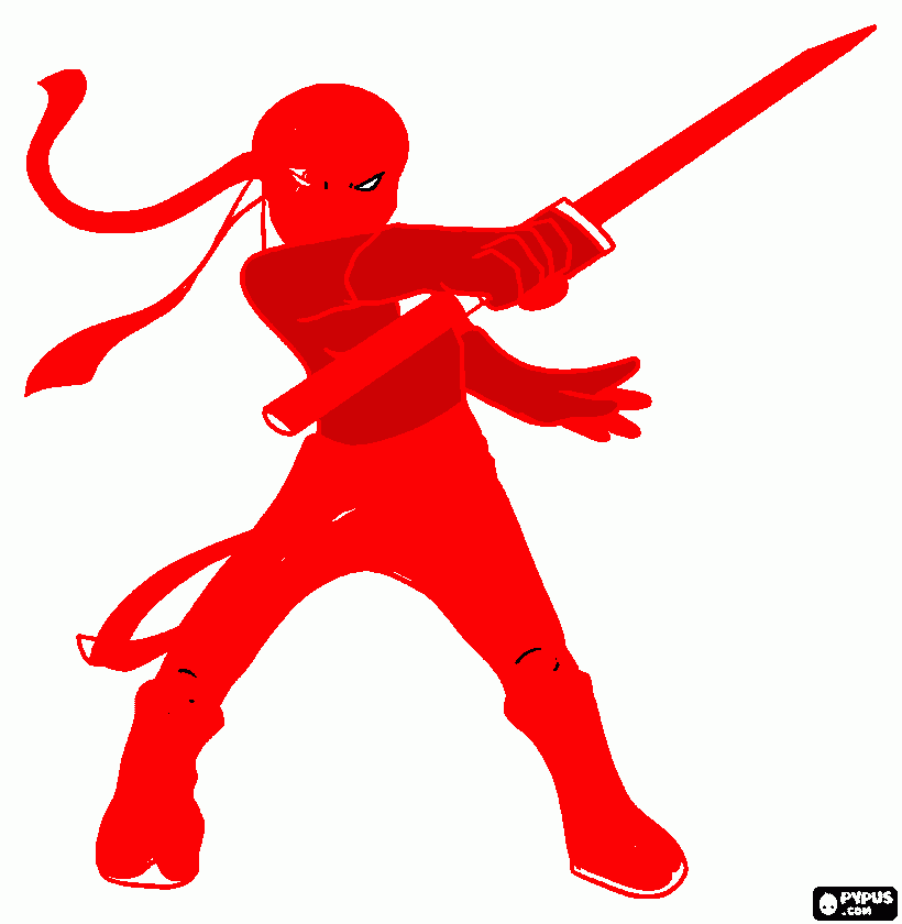 Red ninjago kleurplaat