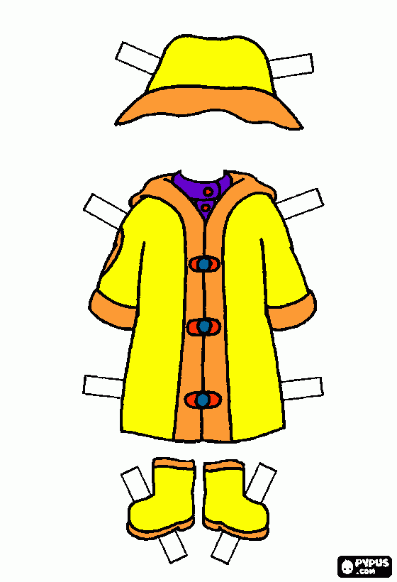 regenkledij  kleurplaat