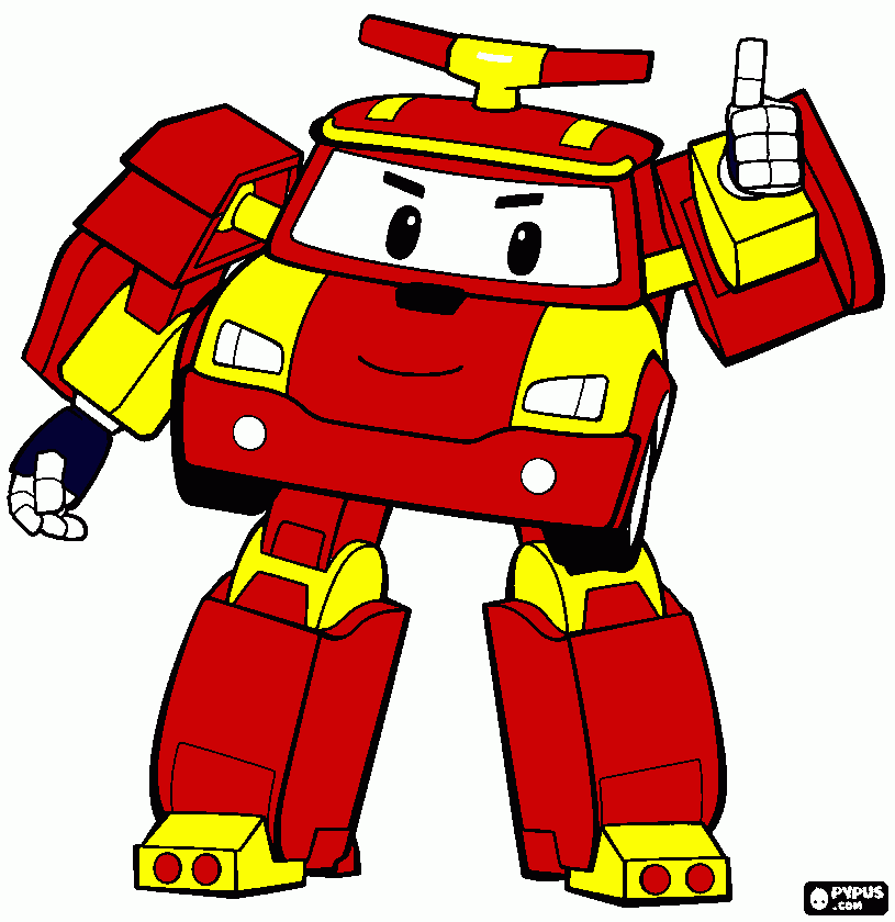 Robo car Carli kleurplaat