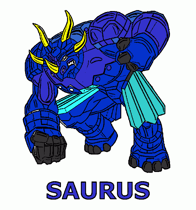 saurus blauw kleurplaat