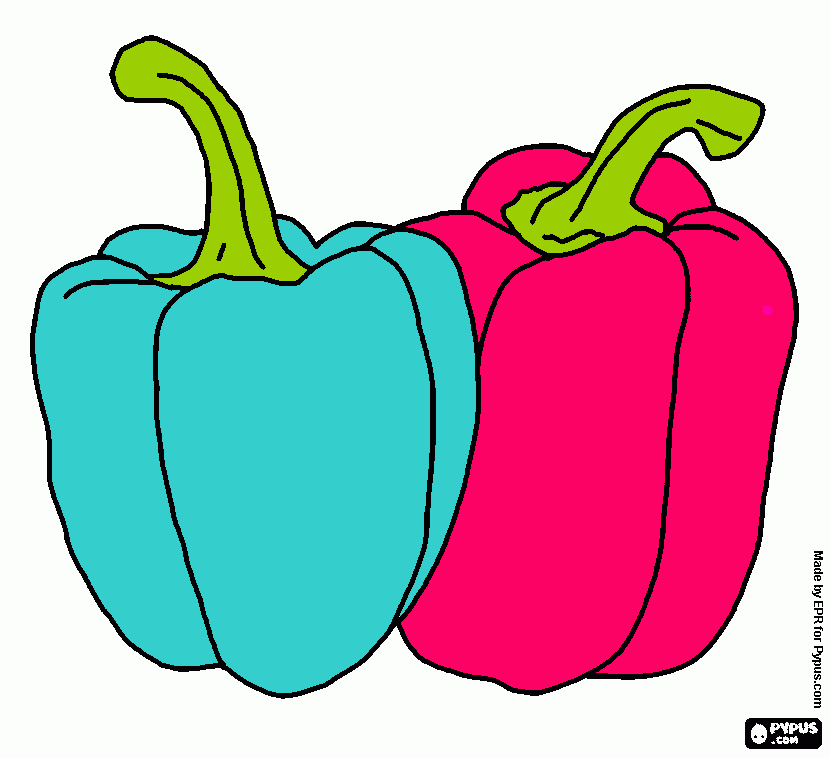 sexy blauwe en roze paprika kleurplaat