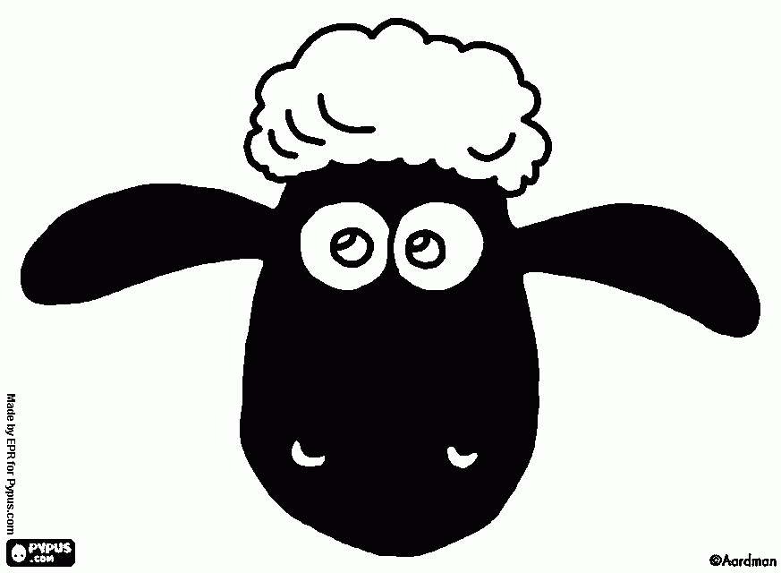 shaun het schaap black kleurplaat