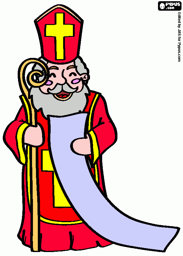 Sinterklaastekening kleurplaat