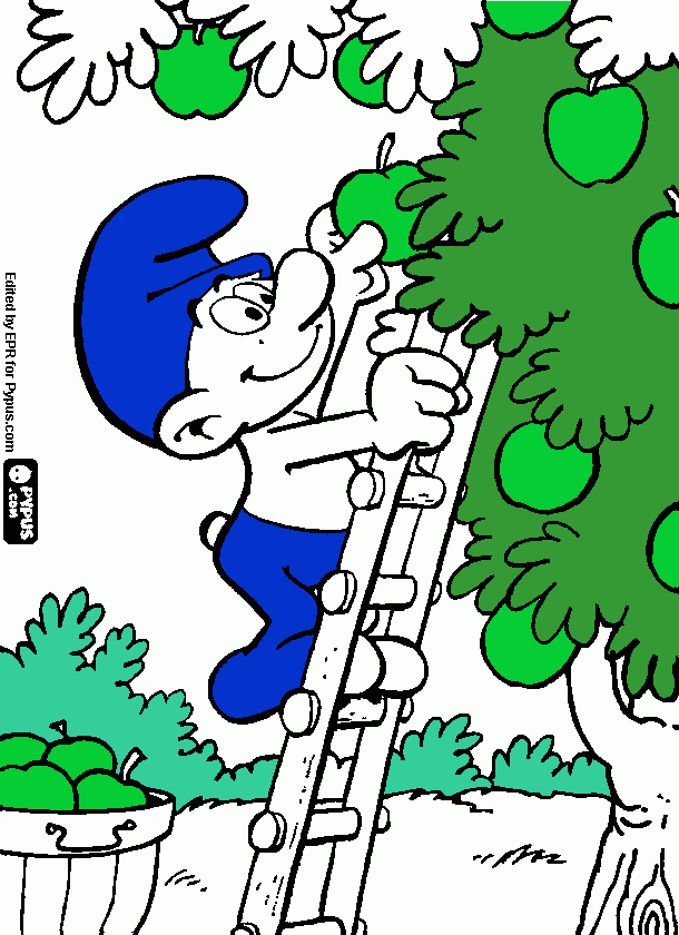 smurf in de Boom kleurplaat