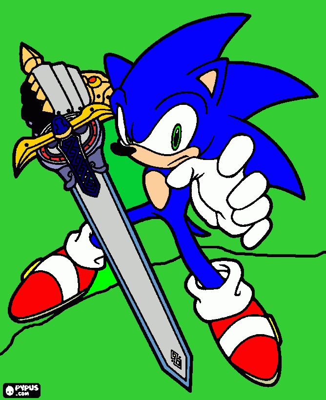 sonic and the black knight kleurplaat