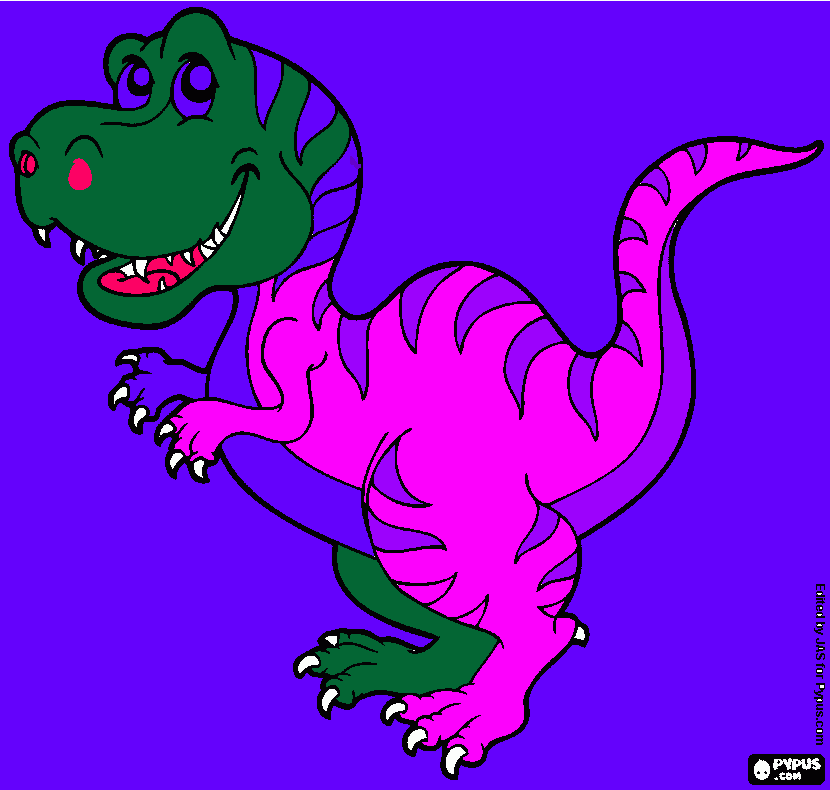 t rex kleur kleurplaat
