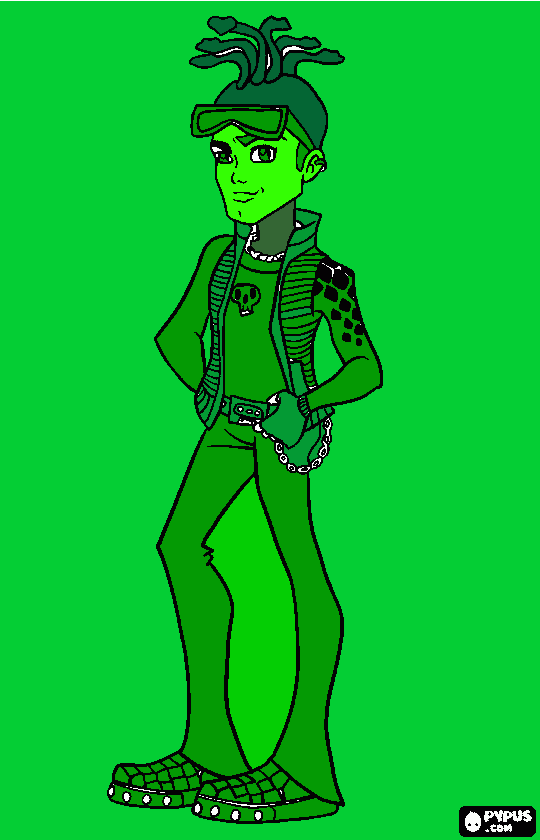 tekening Deuce Gorgon Monster High kleurplaat