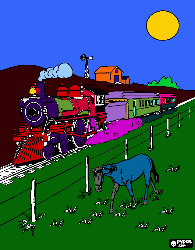 trein natuurlijk kleurplaat