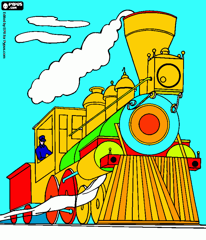Trein kleurplaat