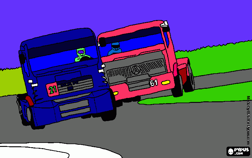 truckracing kleurplaat