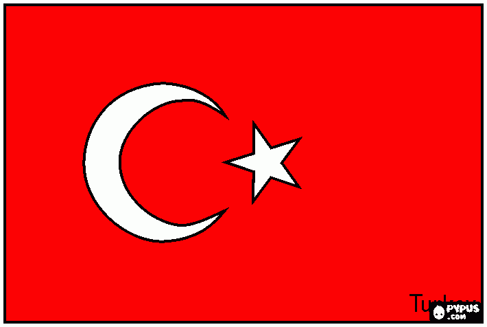 turkiye bayragi kleurplaat