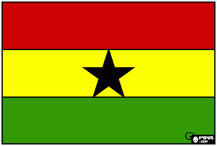 vlag Ghana kleurplaat
