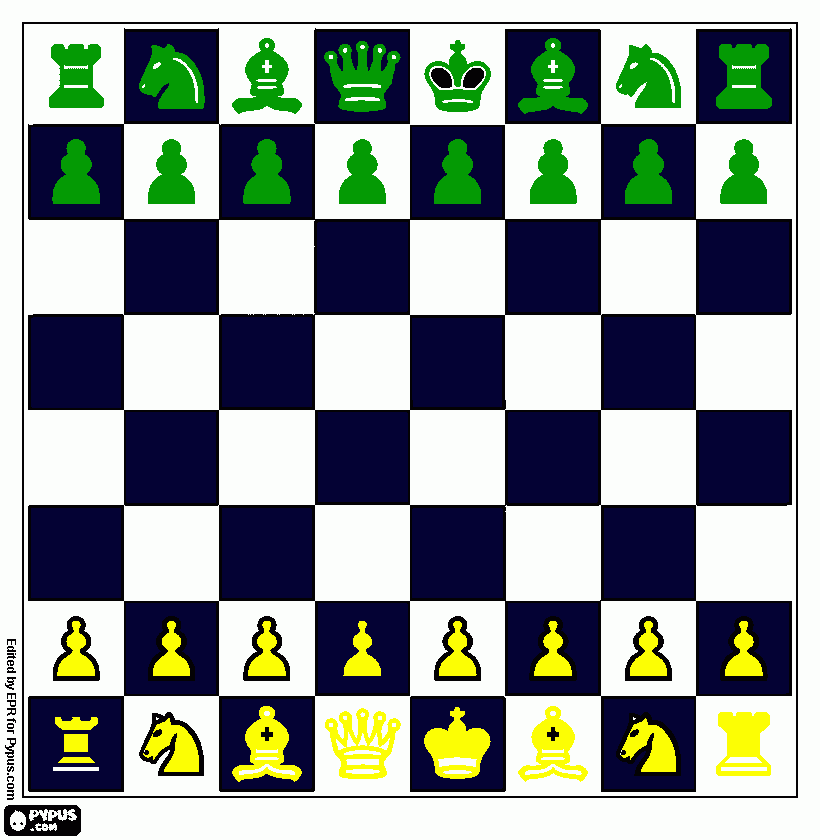 voorbeeld schaak tekening kleurplaat