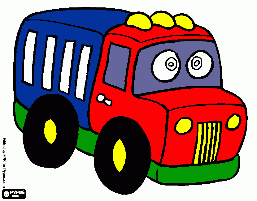 vrachtwagen taart Coen kleurplaat
