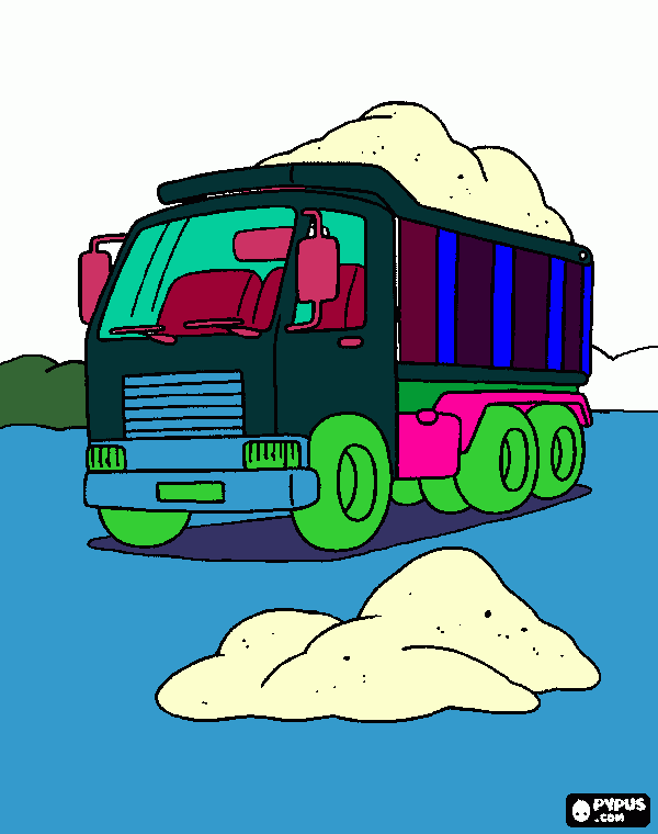Vrachtwagen tekening kleurplaat