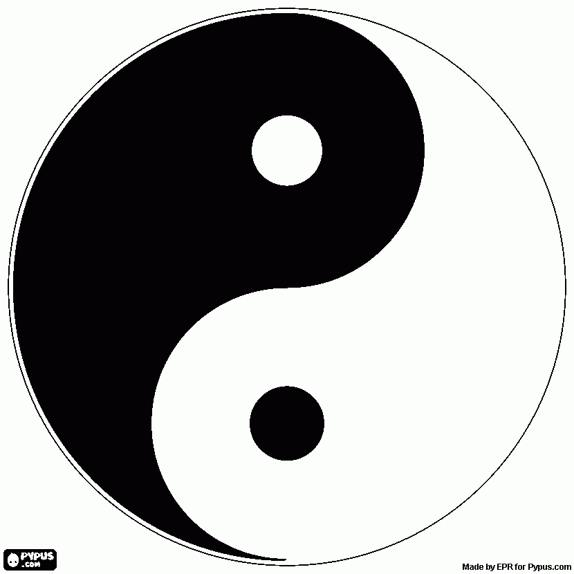 ying-yang kleurplaat