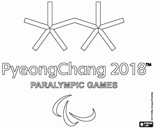 2018 Paralympische Winterspelen logo kleurplaat