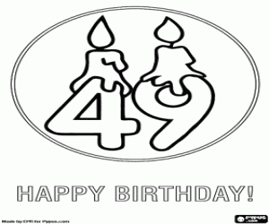 Een 4 en een 9 voor de verjaardag kleurplaat