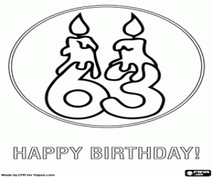 Een 6 en een 3 voor de verjaardag kleurplaat