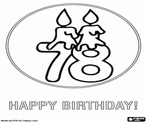 Een 7 en een 8 met aangestoken kaarsen kleurplaat