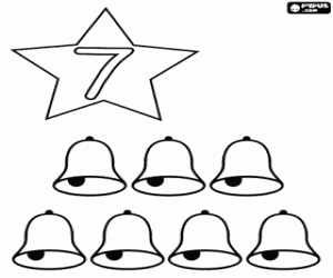 7 klokken en de nummer zeven kleurplaat