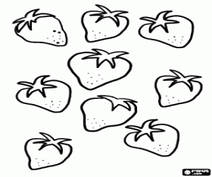 Aardbeien kleurplaat