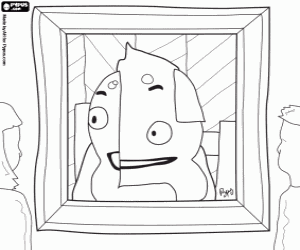 Een abstract schilderij van Pypus kleurplaat