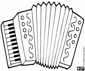 Accordeon kleurplaat