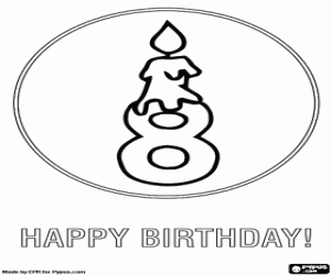 Een acht-met een verlichte kaars kleurplaat