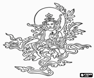 Afbeelding van Boeddha kleurplaat