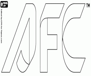 AFC-logo, voetbal in Azië kleurplaat