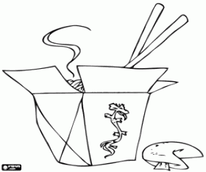 Afhaalmaaltijden Chinees eten kleurplaat