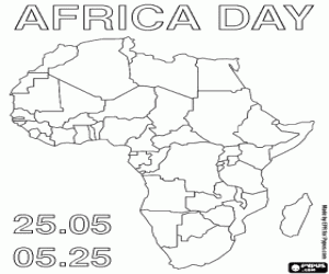 Afrika Dag 25 mei kleurplaat