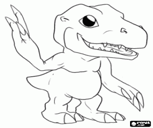 Agumon, een digimon kleurplaat