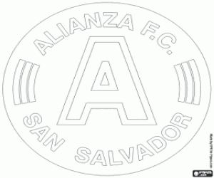 Alianza FC badge kleurplaat