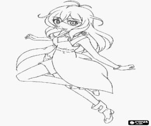 Alice, een Bakugan karakter kleurplaat