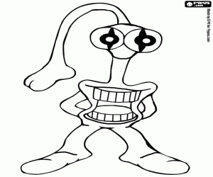 Alien met neus als een slurf kleurplaat