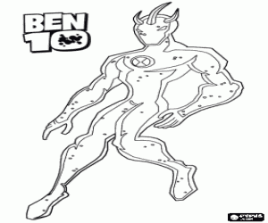 Alien X, personage uit Ben 10 kleurplaat