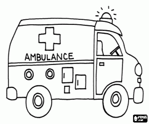 Ambulance kleurplaat