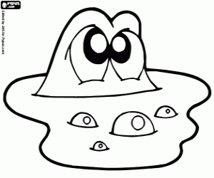 Amfibische dier in het water kleurplaat