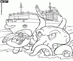 Aquaman, een superheld in gevaar kleurplaat