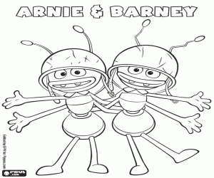 Arnie en Barney de mieren kleurplaat