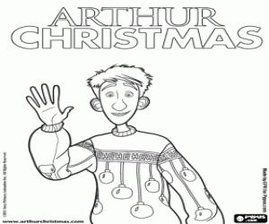 Arthur, de zoon van Santa Claus kleurplaat