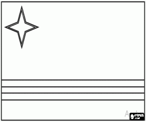 Aruba vlag kleurplaat