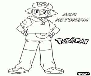 Ash Ketchum, Pokemon hoofdpersoon kleurplaat