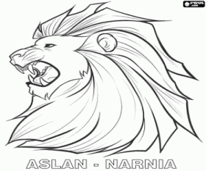 Aslan, de magische Leeuw van Narnia kleurplaat