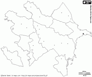 Azerbeidzjan kaart kleurplaat