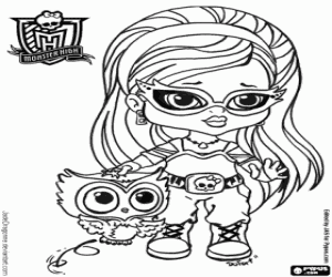 Baby Ghoulia, Monster High Baby kleurplaat